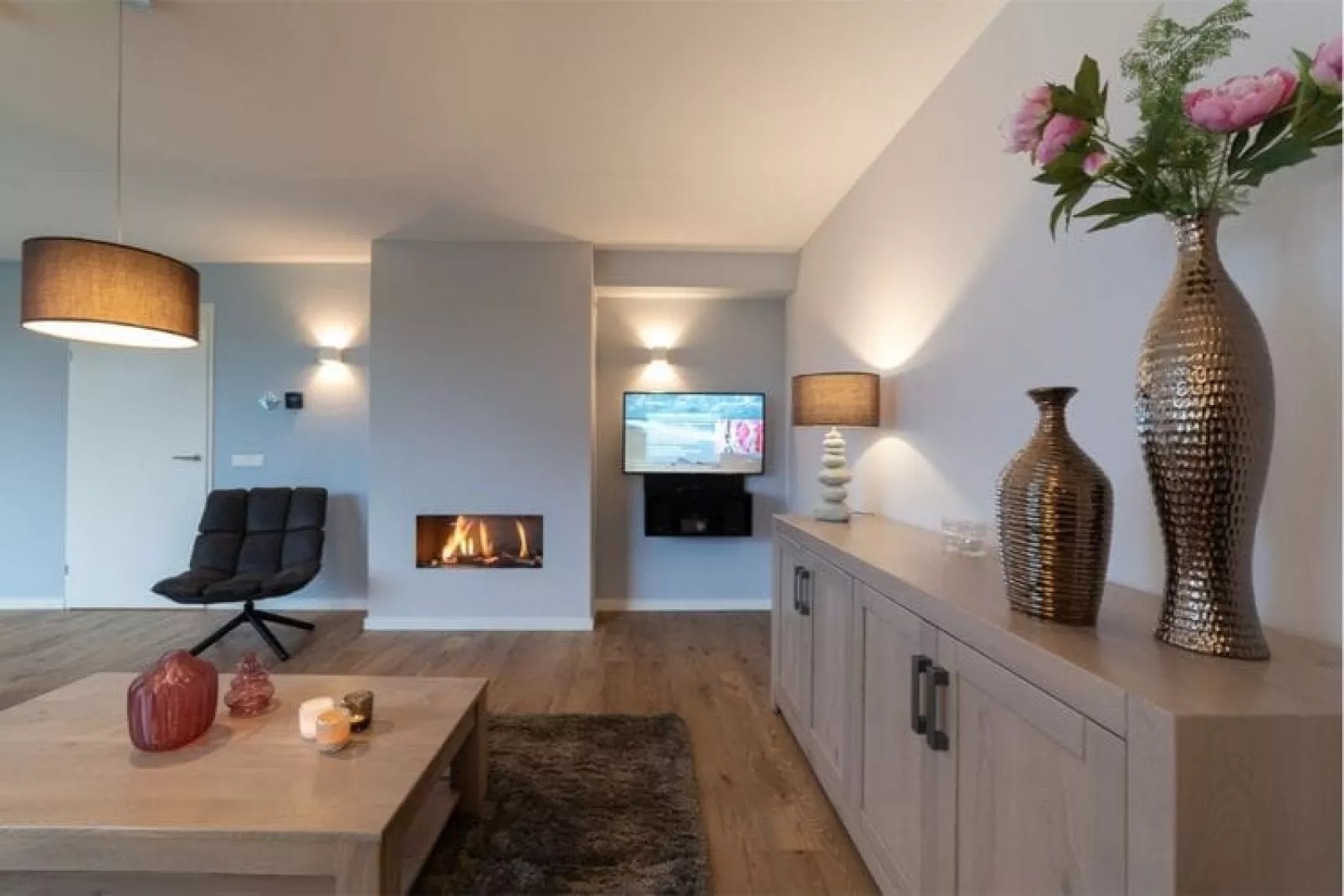 6 persoons vrijstaand met sauna/hond-Living room
