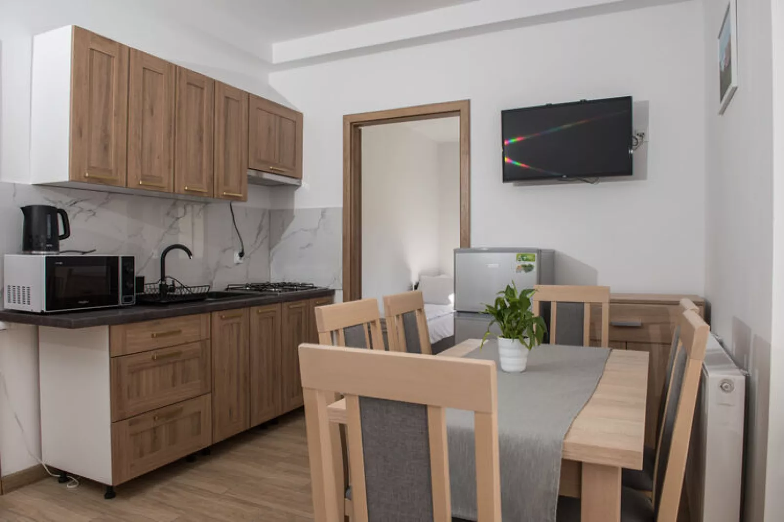 Apartament 7-osobowy parter Jarosławiec-Kitchen