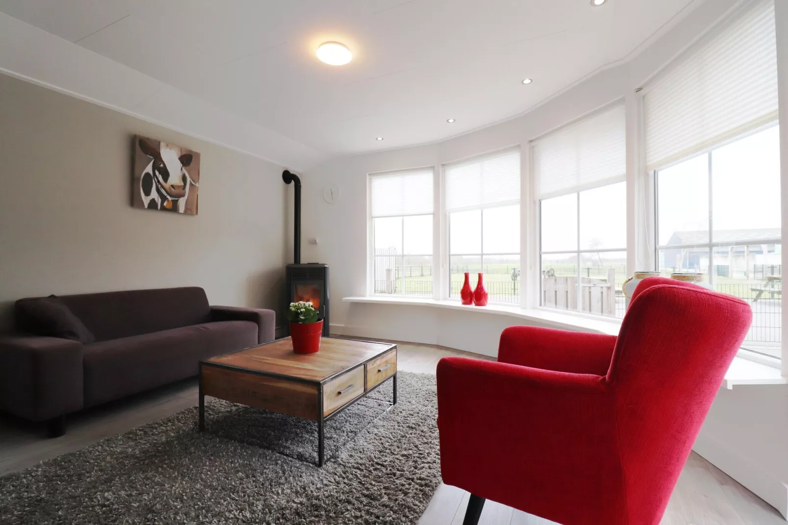 Huisje op paardenboerderij-Wohnzimmer