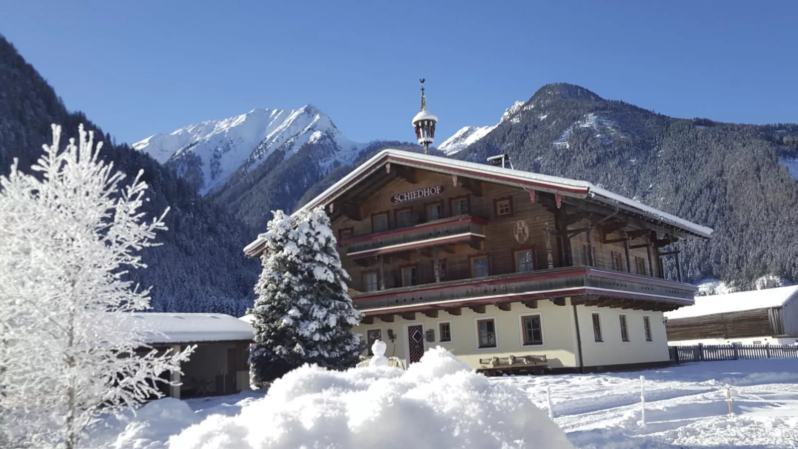 Landhaus Schiedhof-Außenbereich Winter
