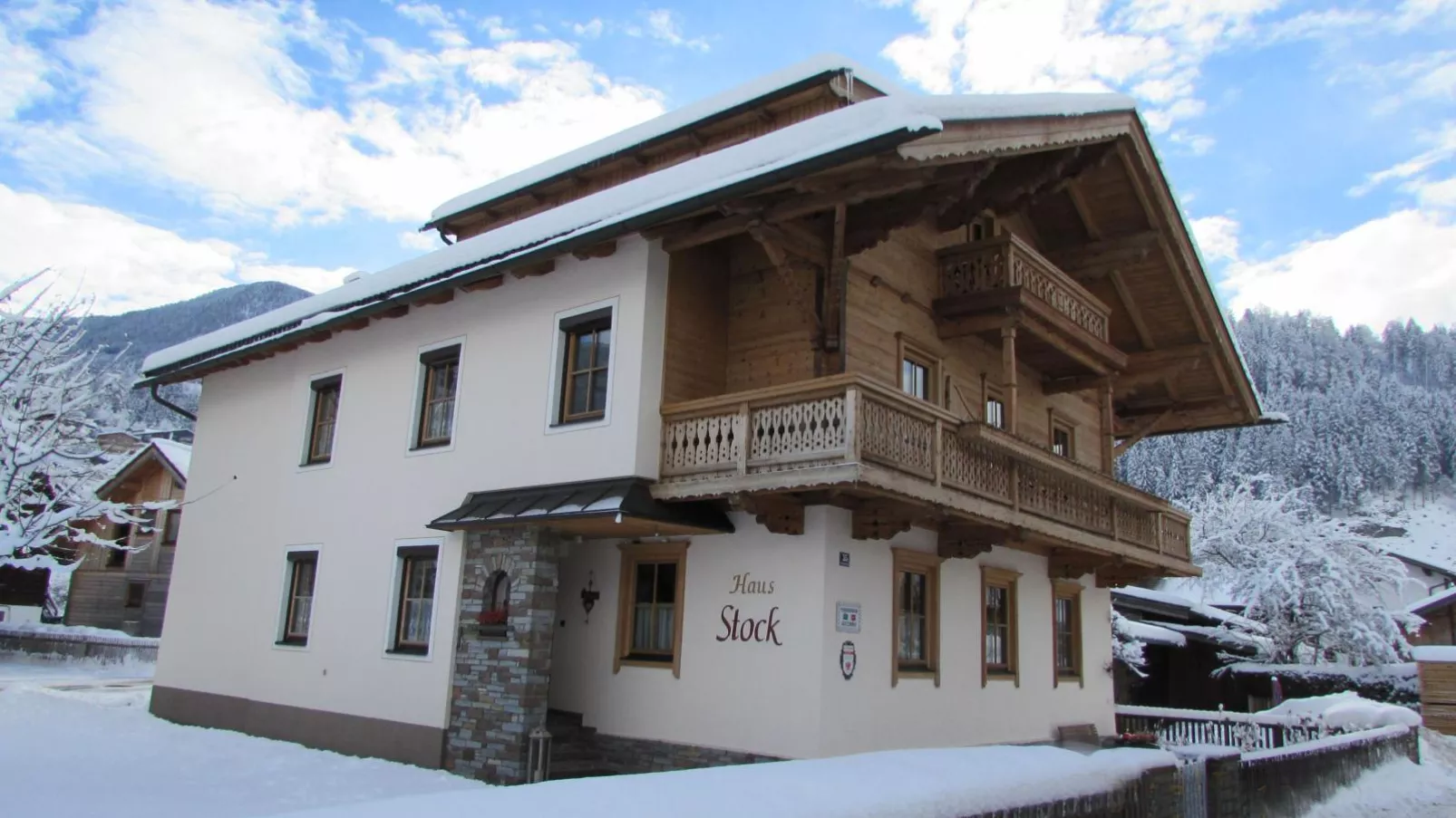 Haus Stock-Exterior winter