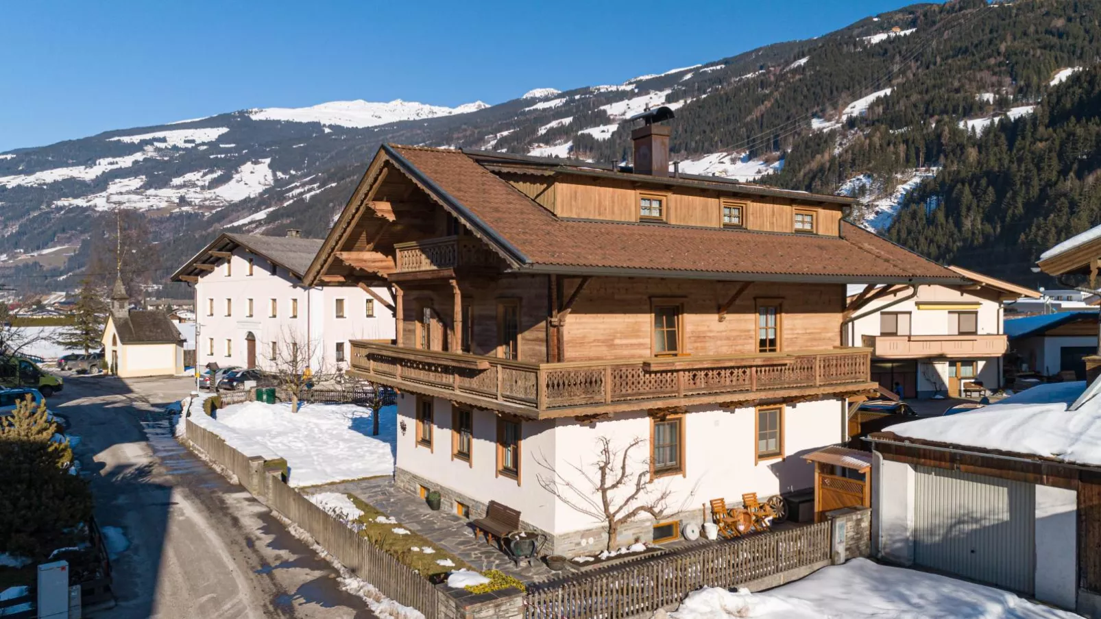 Haus Stock-Exterior winter