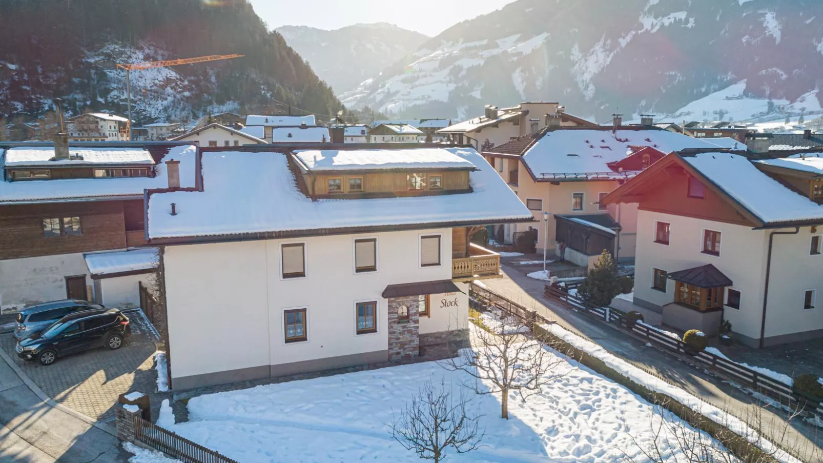Haus Stock-Exterior winter