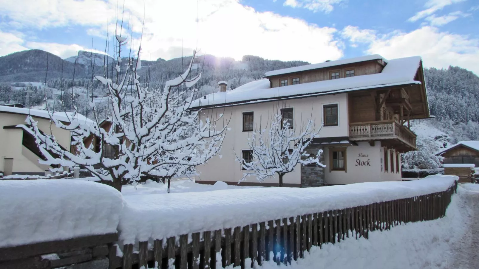 Haus Stock-Exterior winter