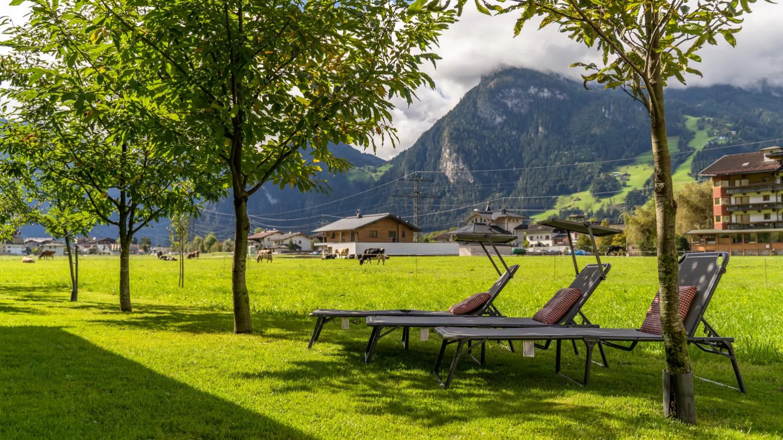 Blick zum Mayrhofen-Jardin d'été