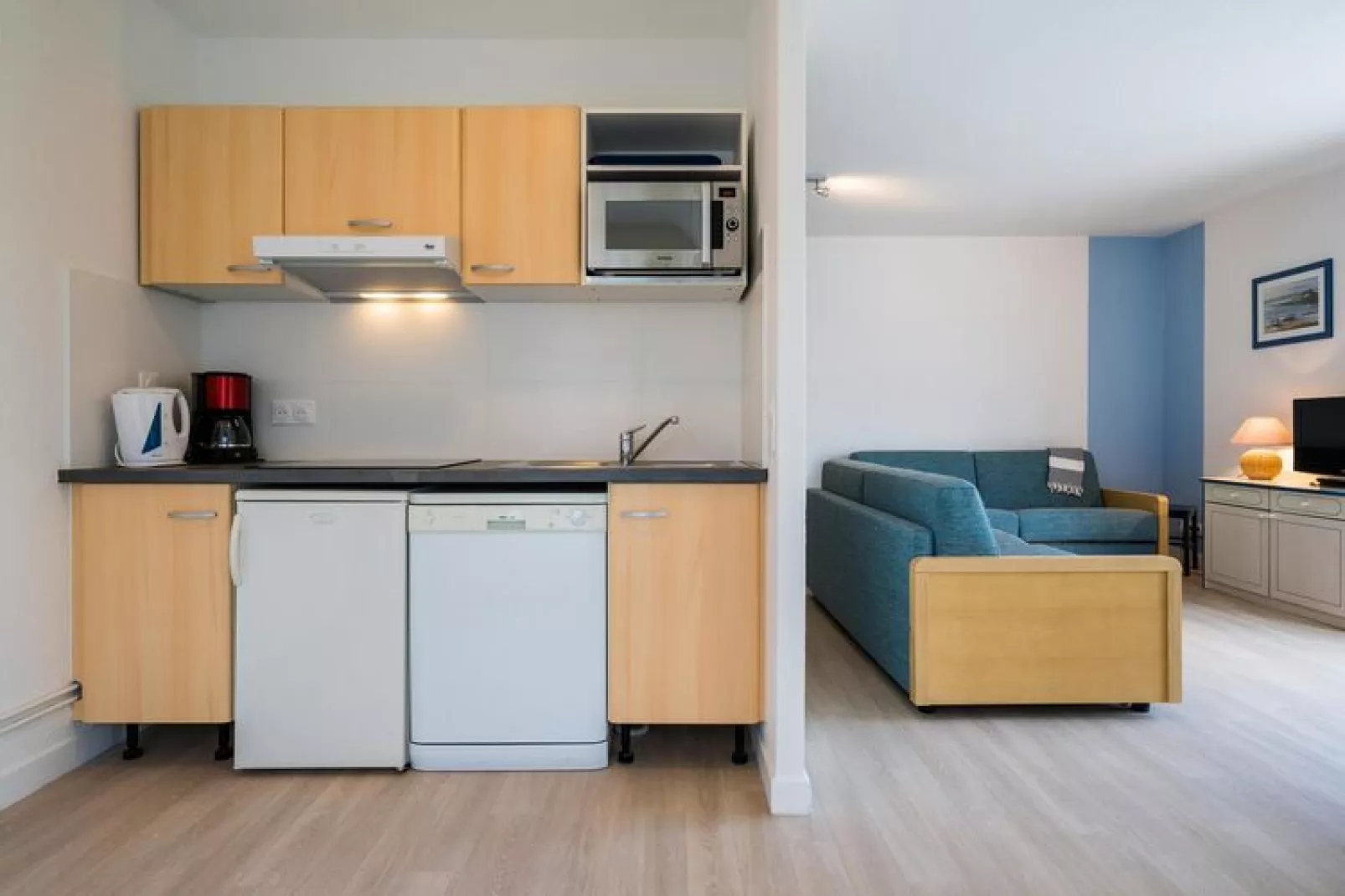 Residence La Voile d'Or L'Ile-aux-Moines // OVO12 - Studio 2 Standard - Terasse ou balcon-Küche