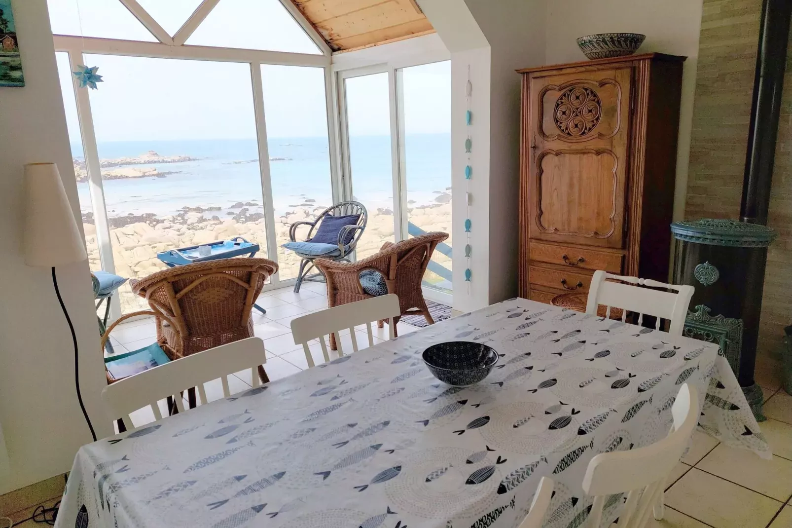 Das Meer vor der Türe 180° Panoramablick Plouescat-Dining room