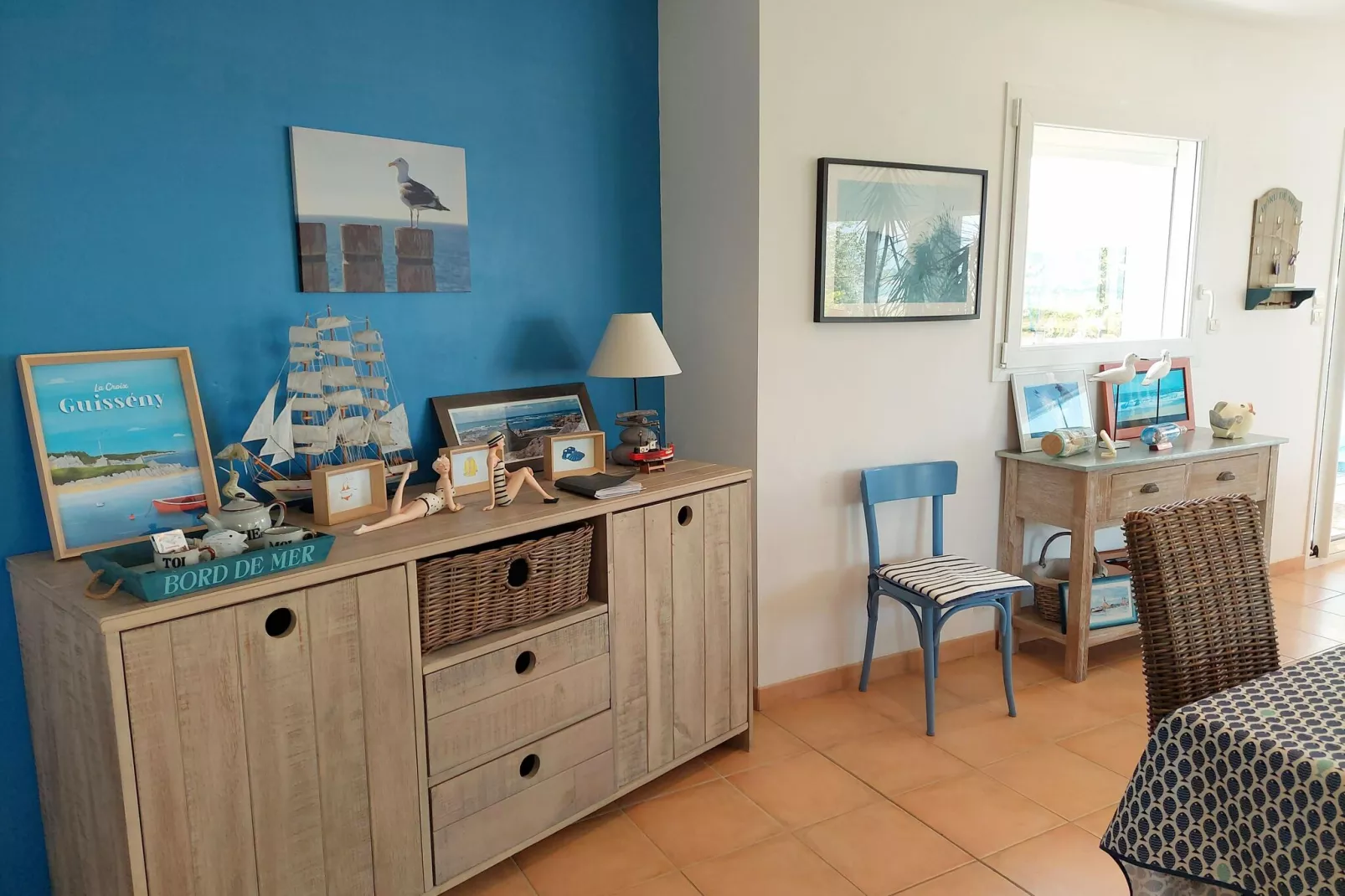 Panorama Meerblick Ferienhaus mit Dachterrasse Guissény-Salle à manger