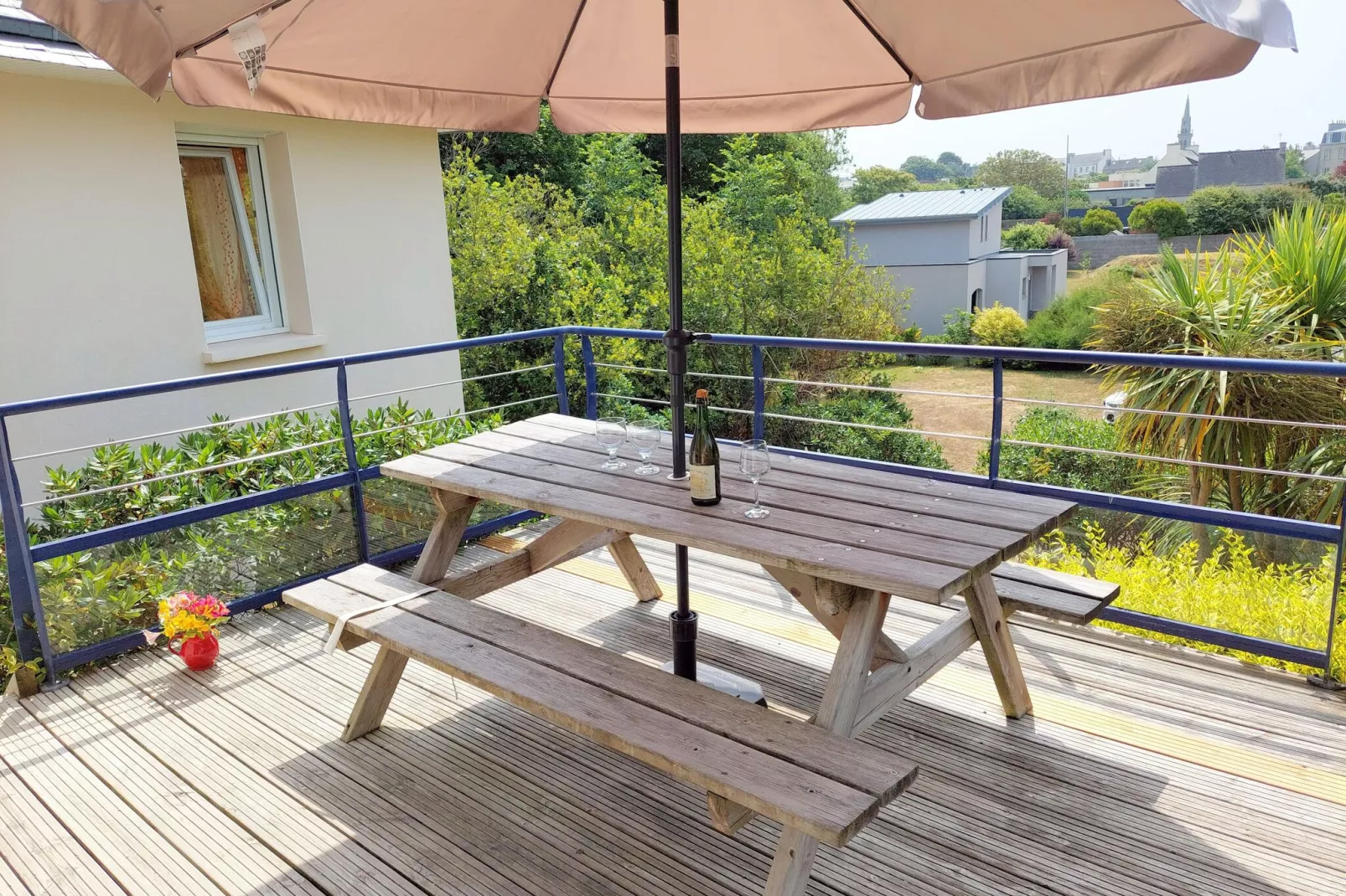 Panorama Meerblick Ferienhaus mit Dachterrasse Guissény-Balcon-terrasse