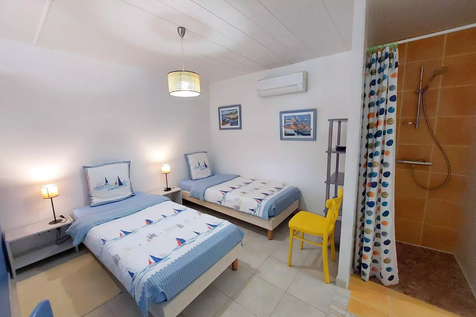 Panorama Meerblick Ferienhaus mit Dachterrasse Guissény-Chambre