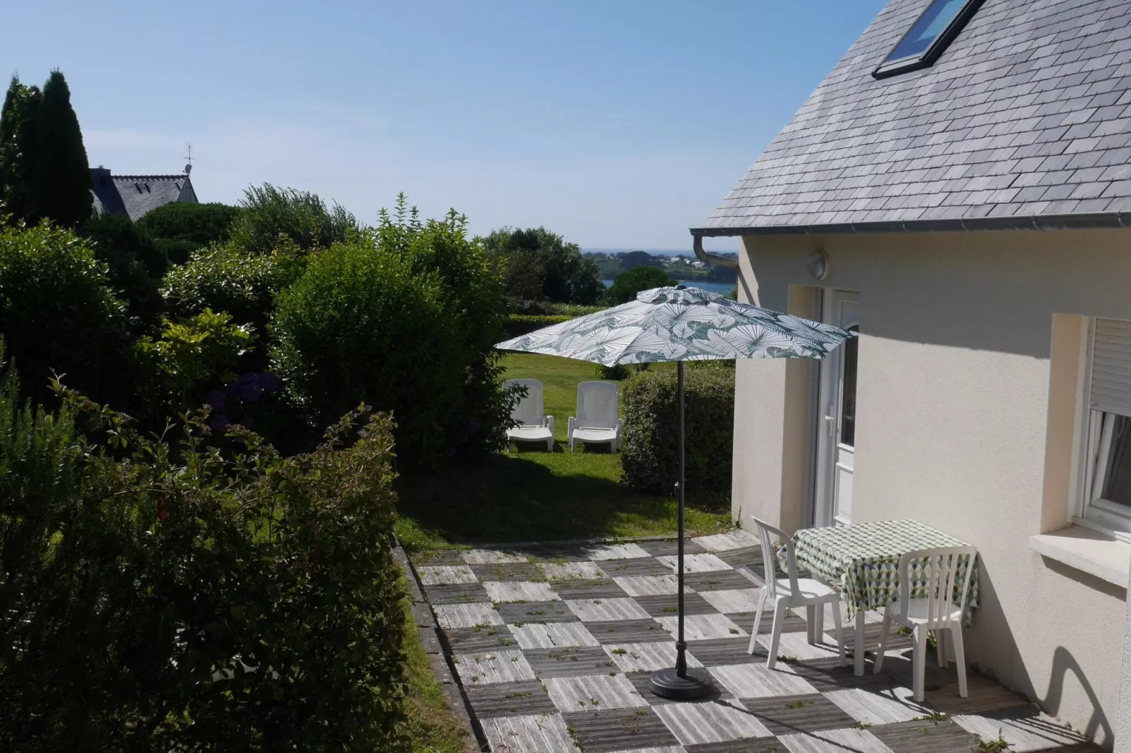 Ferienhaus mit Meerblick Landéda-Terrassenbalkon
