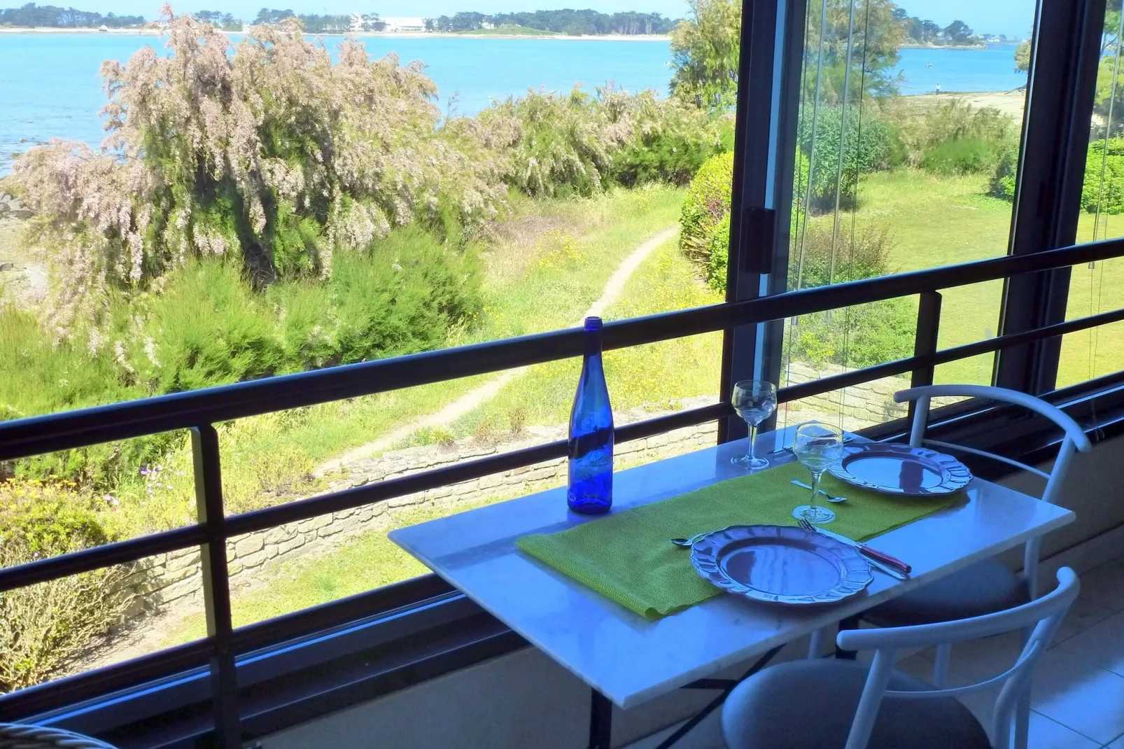 180° Panorama Meerblick Ferienwohnung Roscoff-Terrace balcony
