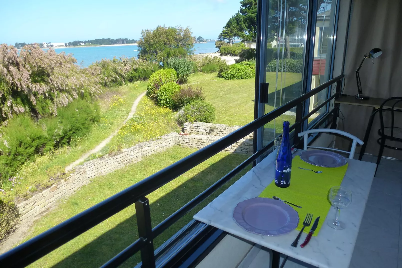 180° Panorama Meerblick Ferienwohnung Roscoff-Terrace balcony