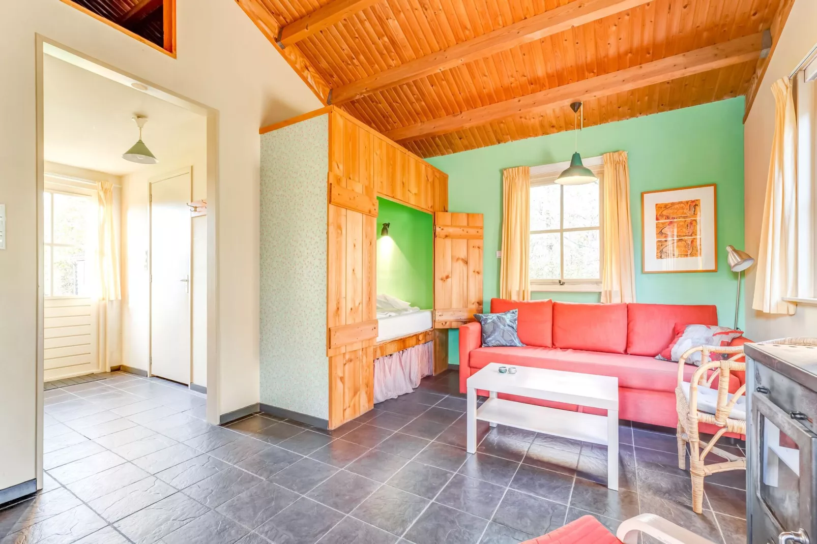 Vakantiehuisje 5 Aarde Groene Camping Lage Zwaluwe-Wohnzimmer