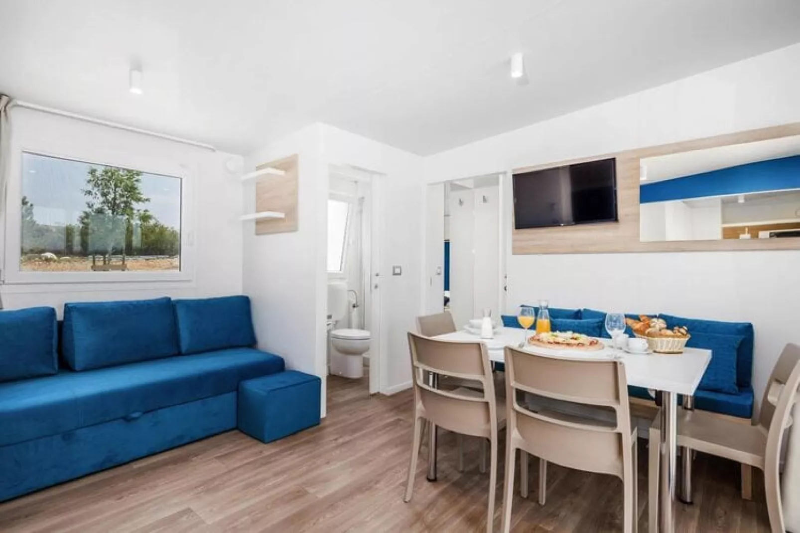 Mobile Homes Omisalj-Mobilhome DELUX Pool-Living room