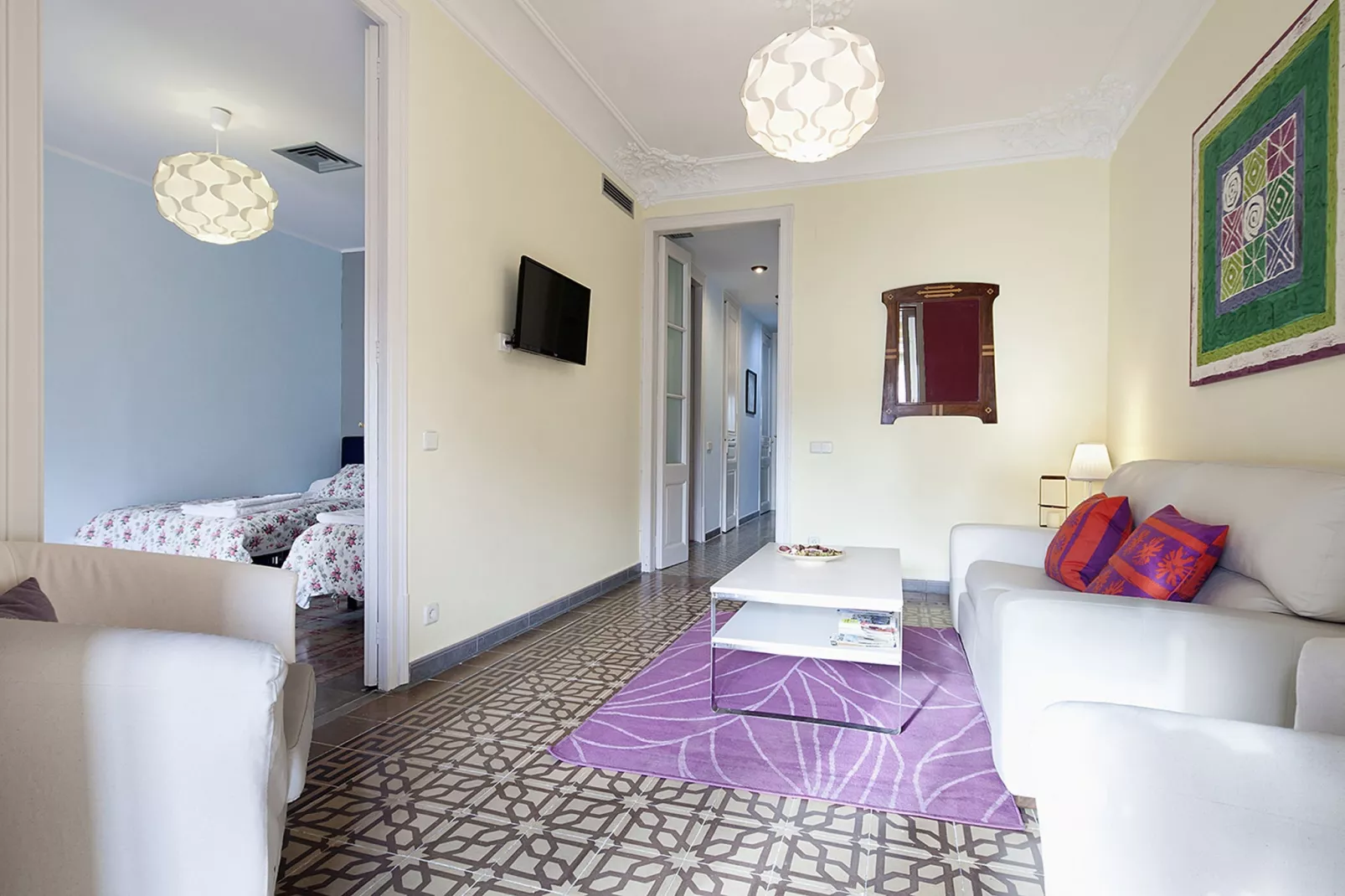 Rambla Paris Apartment-Living room