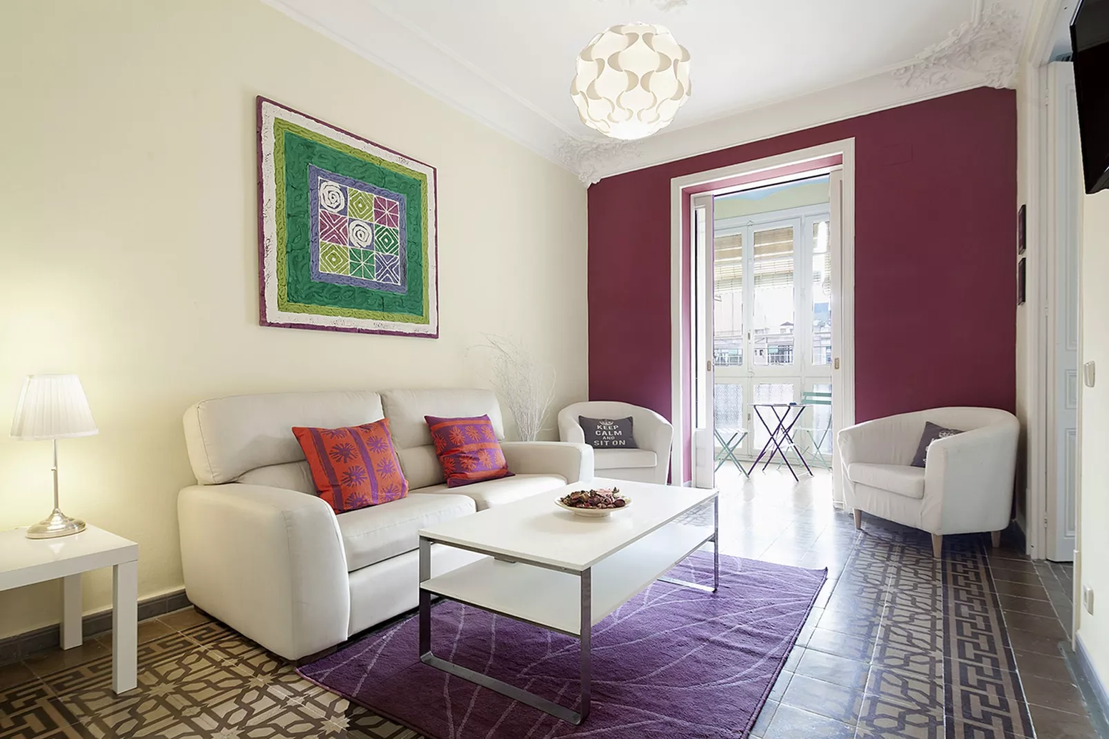 Rambla Paris Apartment-Living room
