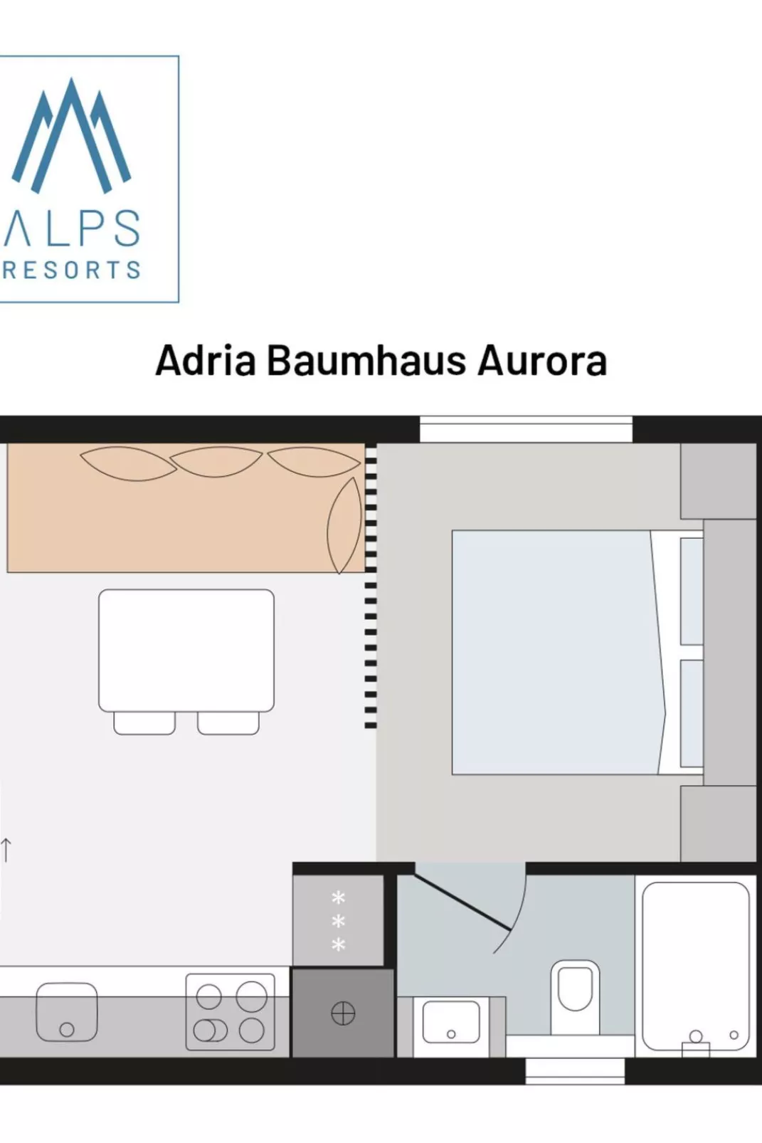 Premium Baumhaus mit 1 Schlafzimmer-Inside