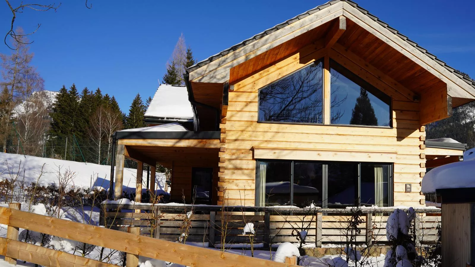 Holzchalet Tauplitz-Außenbereich Winter