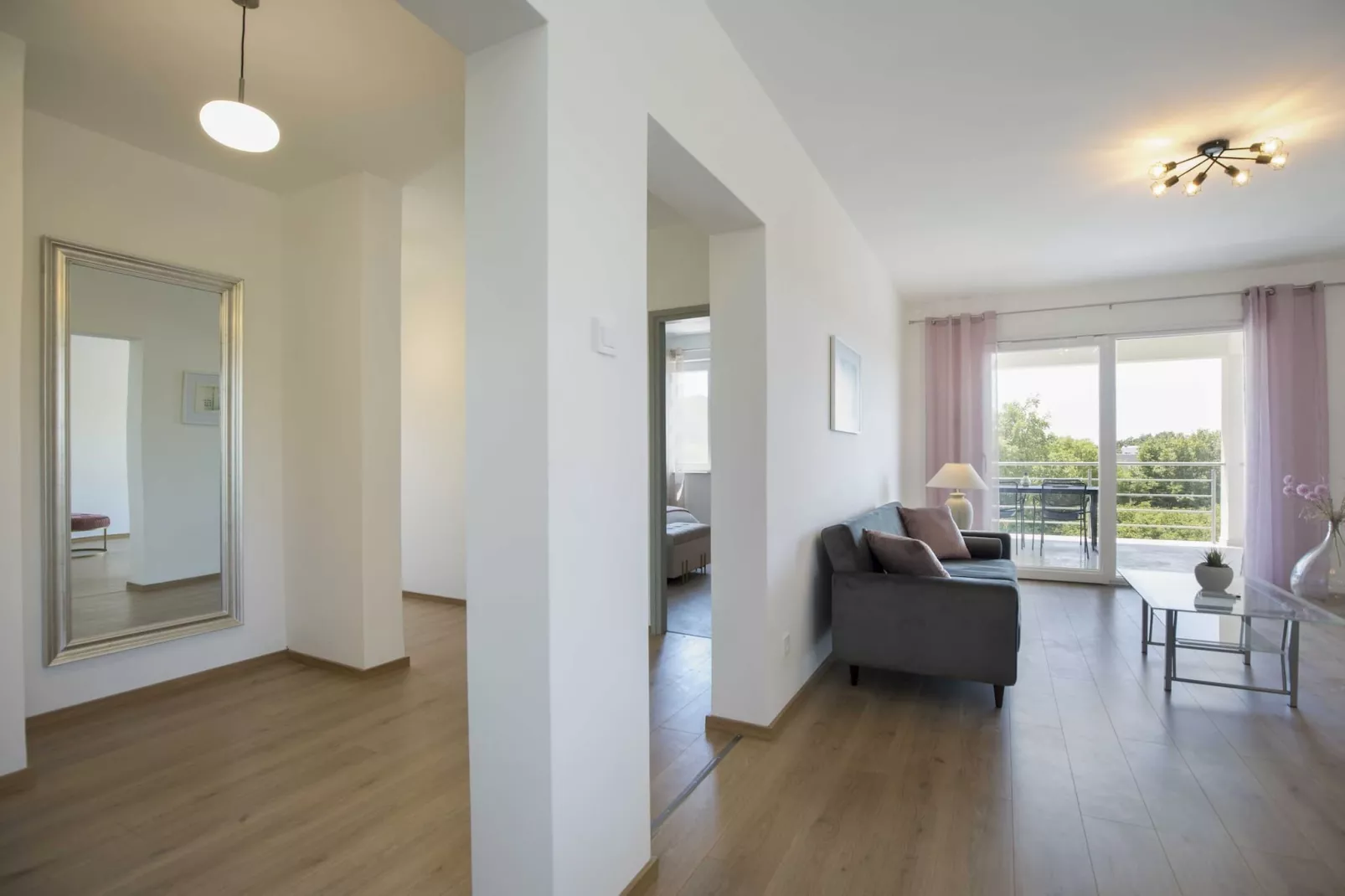 Apartment Mirna with Pool and Lovely Garden-Living room