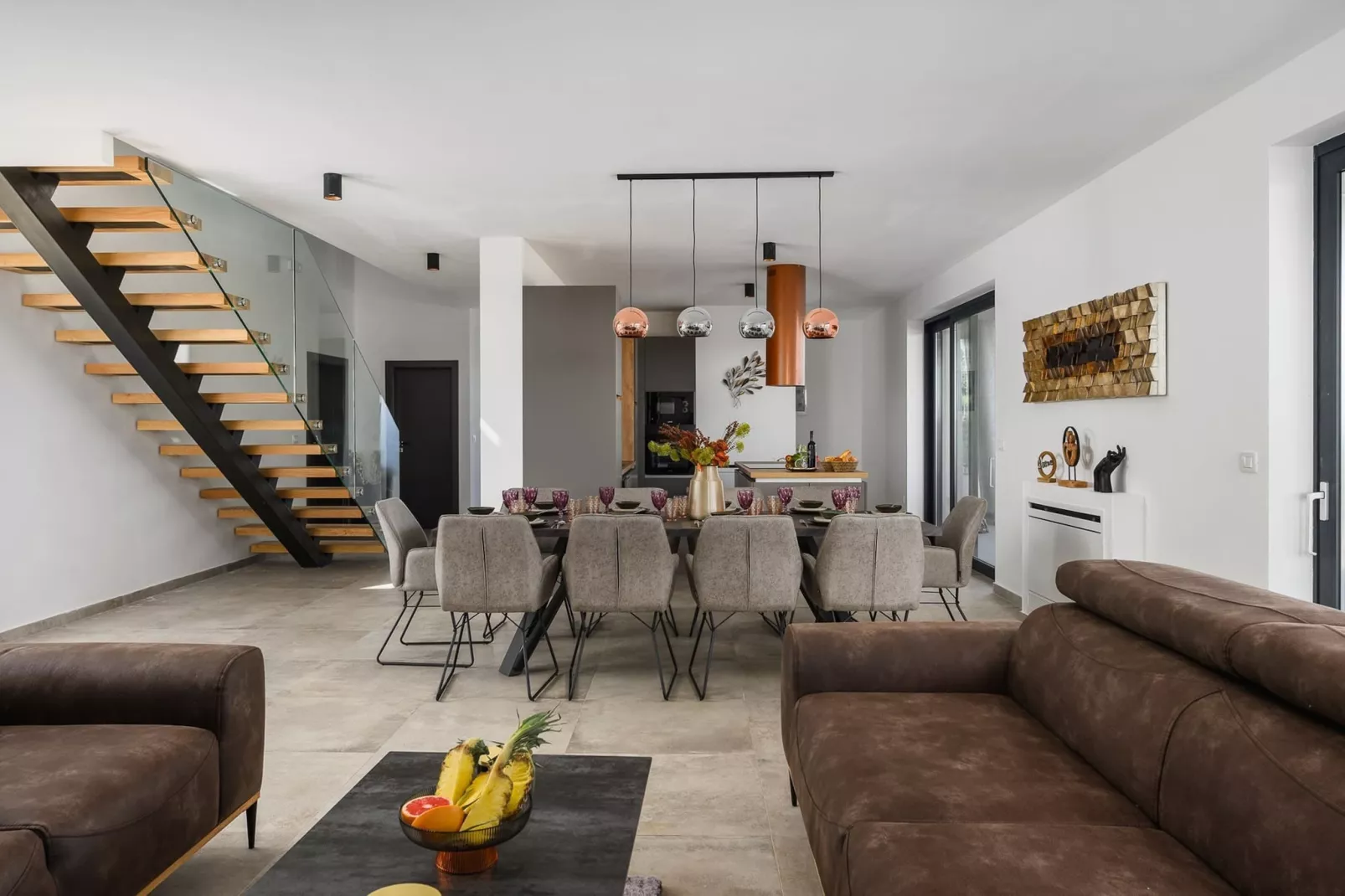 Villa de la Vie with Heated Swimming Pool-Living room