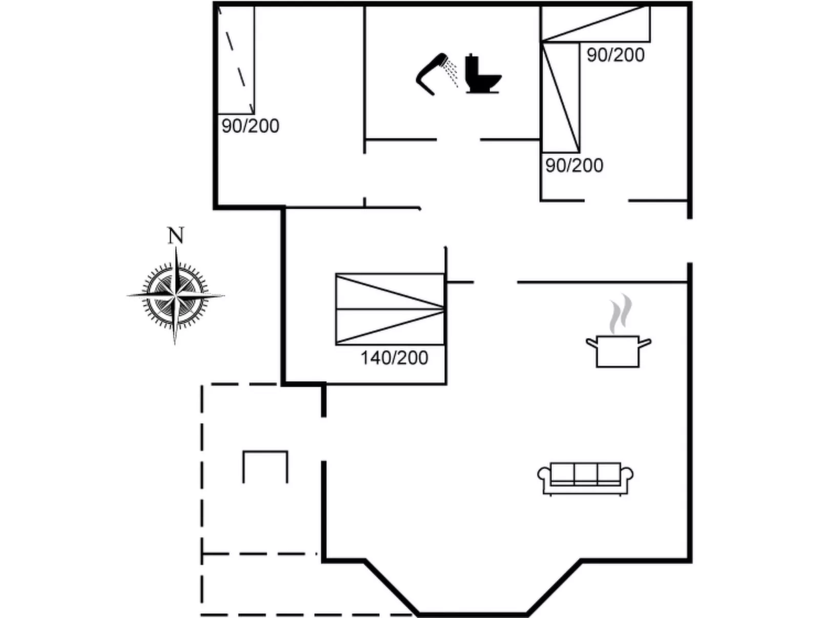 "Hwit" - 300m from the sea-Inside