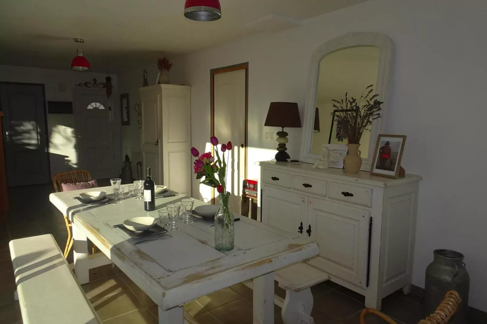 Pretty holiday home in palm garden near coast Pleubian-Dining room