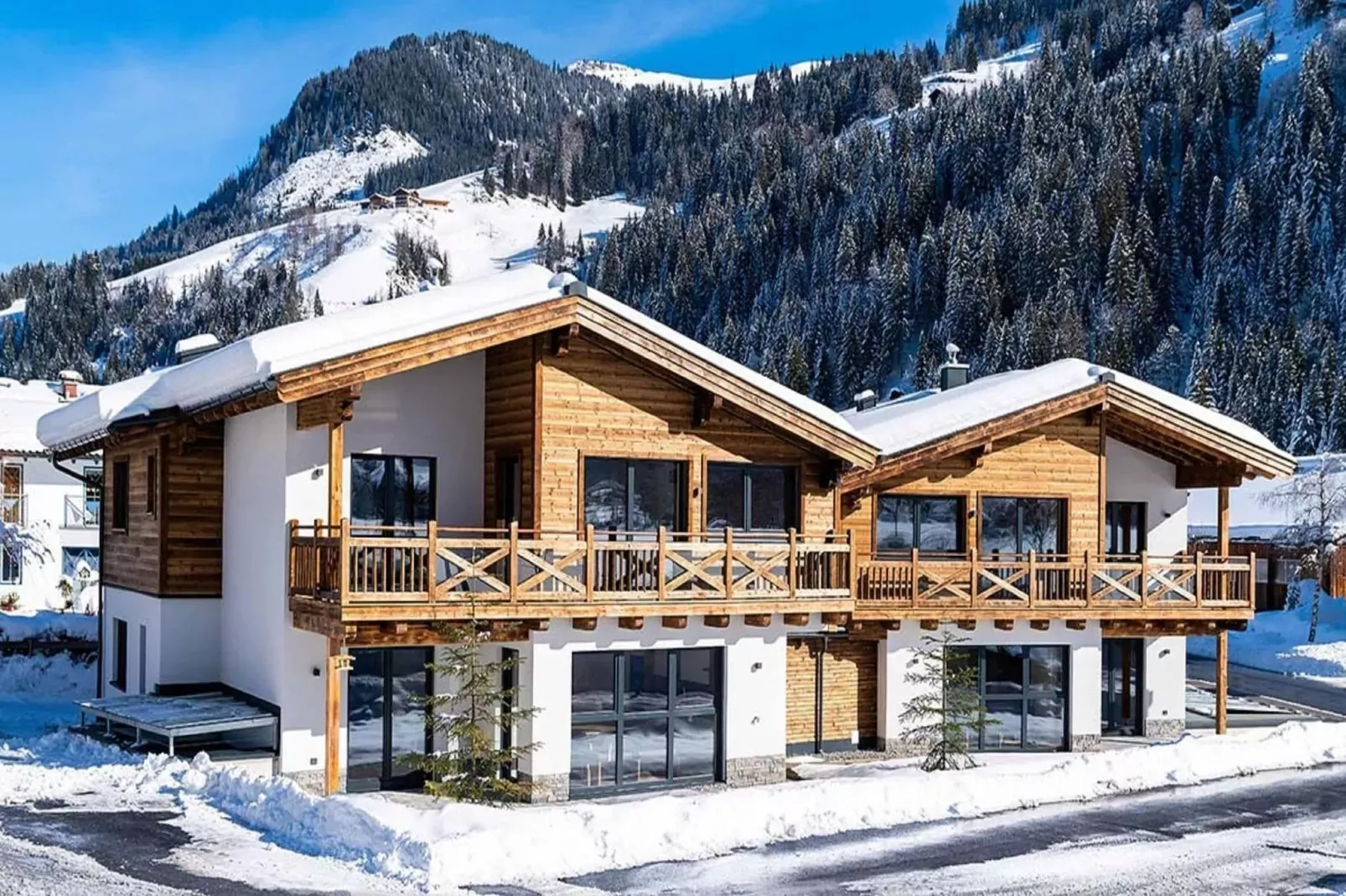 JUCHE FEWO - JÄGERSEE - Haus blau-Außenbereich Winter