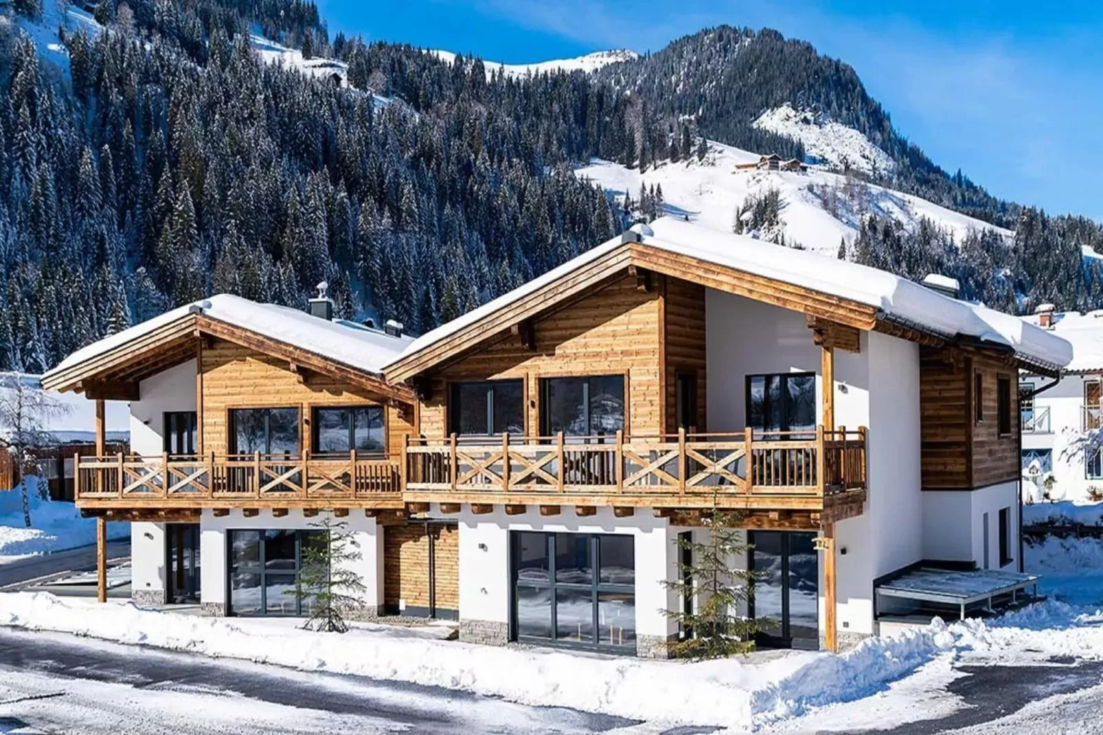 JUCHE FEWO - ENNSKRAXN - Haus grün-Außenbereich Winter