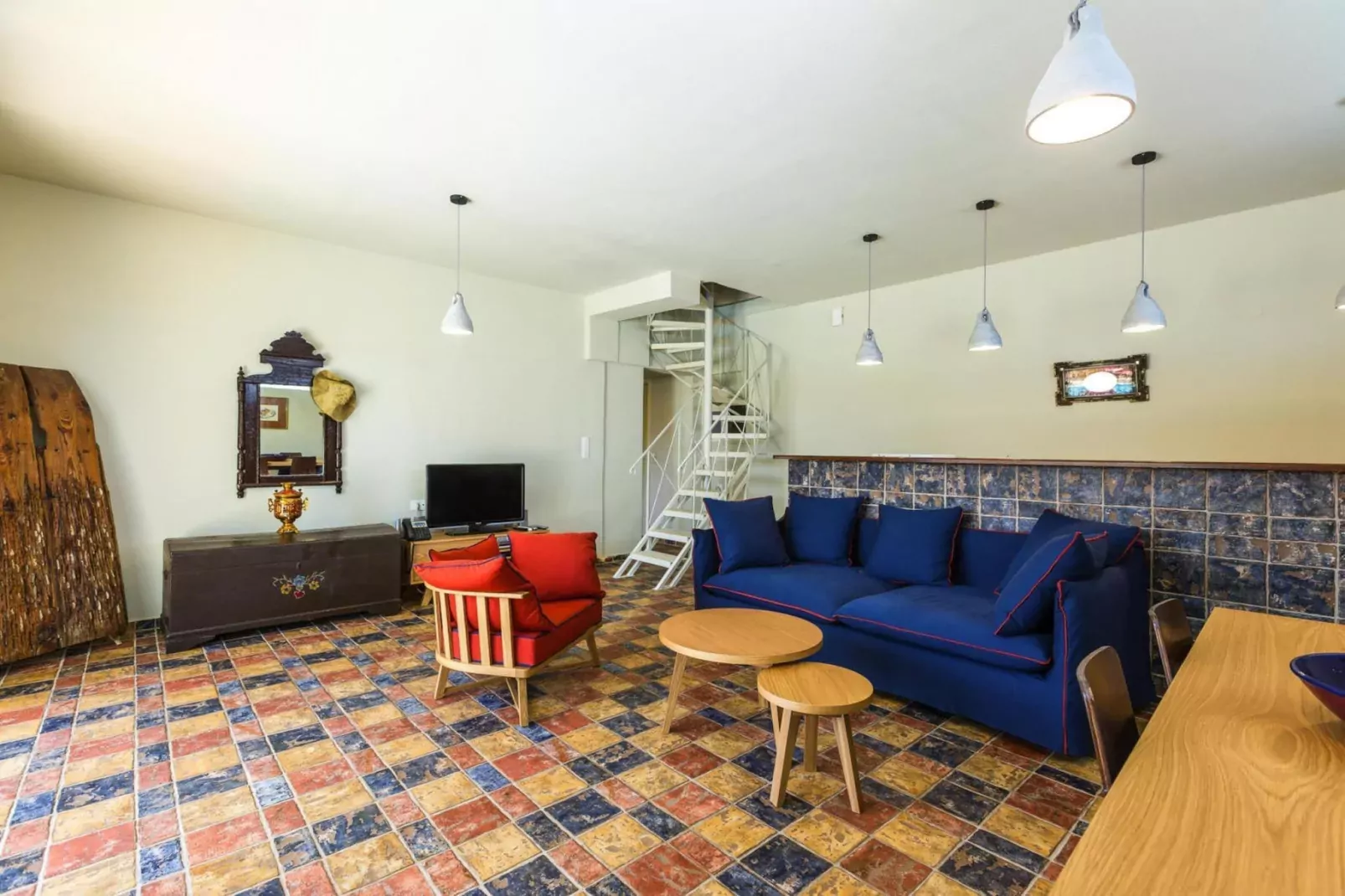 Villas Avra & Pyrgos, Episkopi-Villa Avra, ca. 120 qm, 6 pax-Wohnzimmer