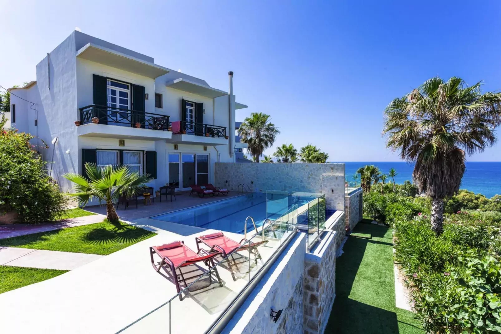Villas Avra & Pyrgos, Episkopi-Villa Avra, ca. 120 qm, 6 pax-Außenbereich Sommer