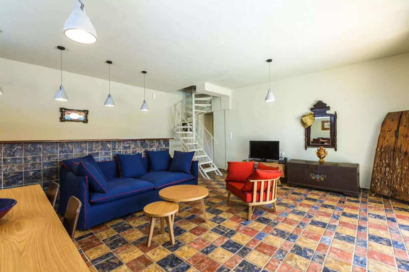 Villas Avra & Pyrgos, Episkopi-Villa Avra, ca. 120 qm, 6 pax-Wohnzimmer