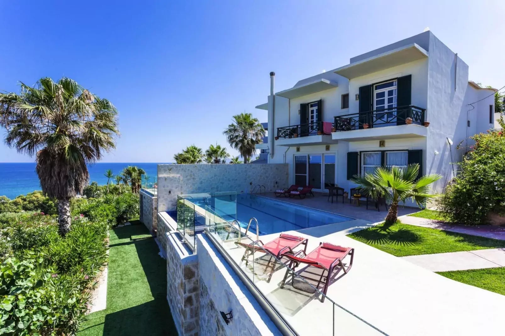 Villas Avra & Pyrgos, Episkopi-Villa Avra, ca. 120 qm, 6 pax-Außenbereich Sommer