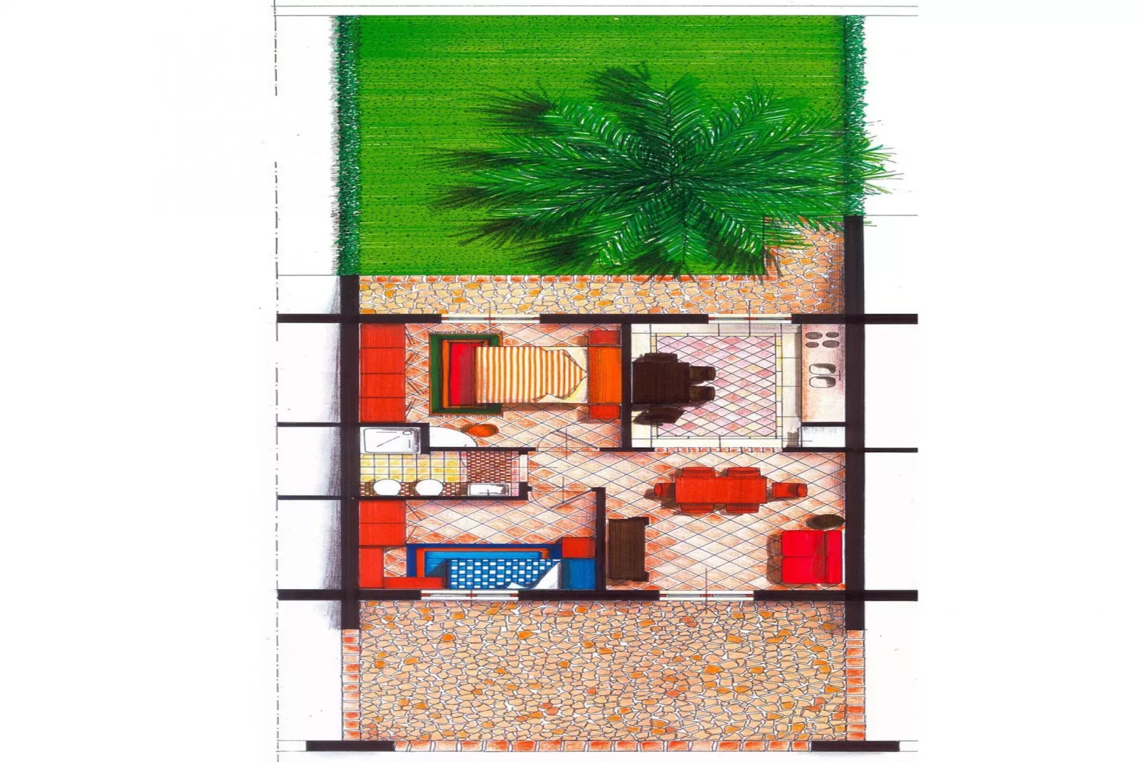Apartments Dolcestate, Campofelice di Rocce-Bilo 2/4 pax-Floor plan