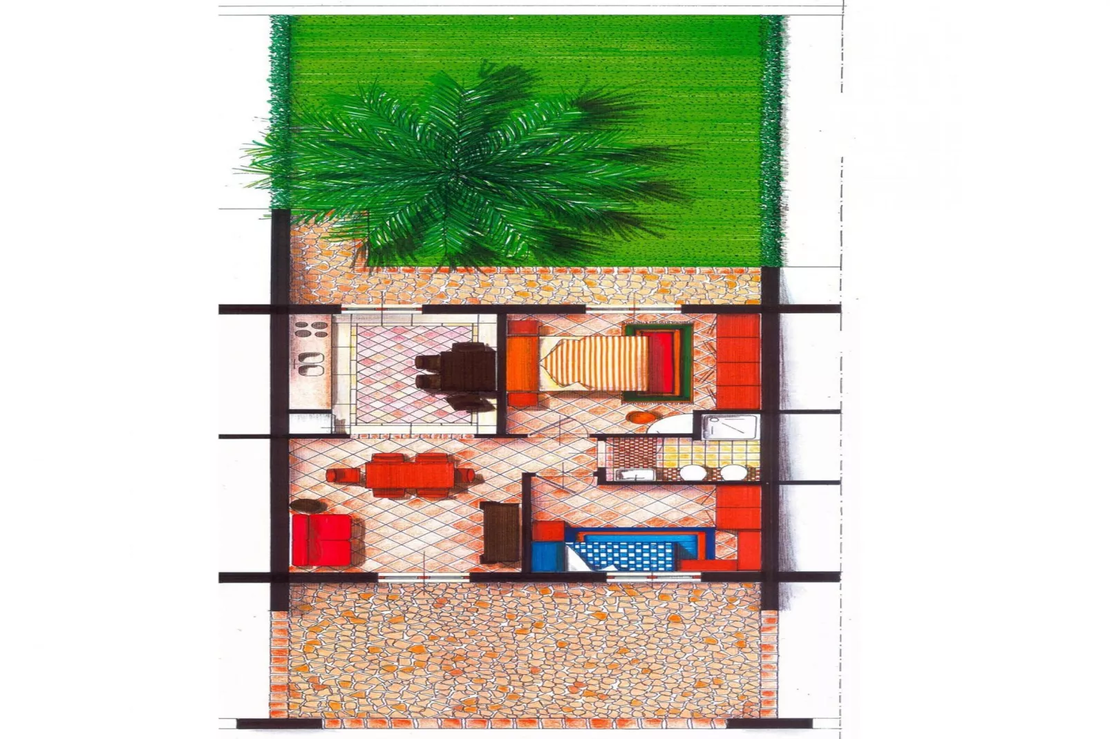 Apartments Dolcestate, Campofelice di Rocce-Bilo 2/4 pax-Floor plan