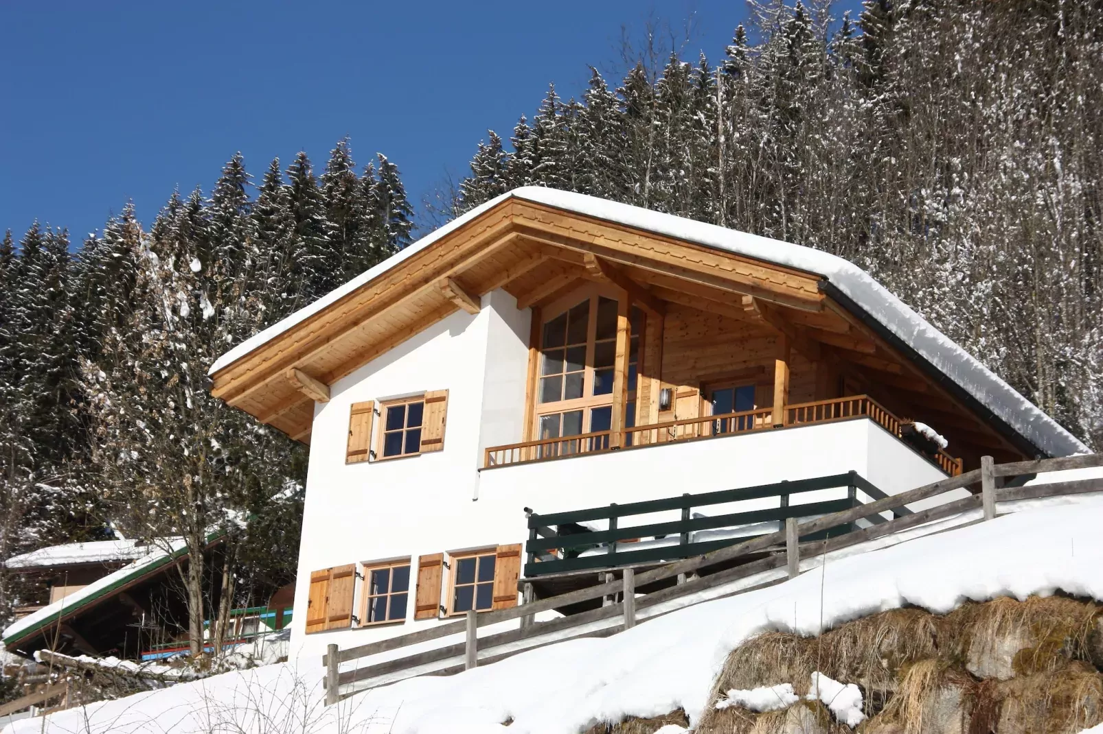 Chalets im Wald-Außenbereich Winter
