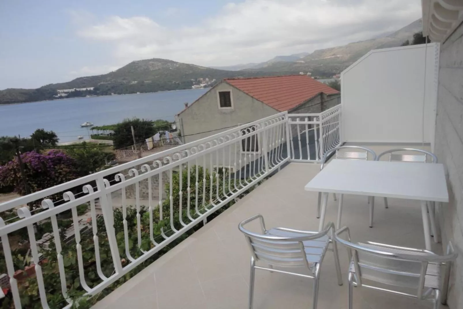 Apartments Marija Slano- Two-Bedroom Apartment with Balcony and Sea View - 1 (A)-Terrace balcony