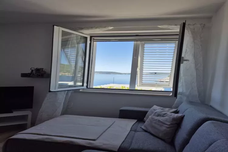 Apartments Matea - One-Bedroom Apartment with Sea View - (Štikovica)-Living room