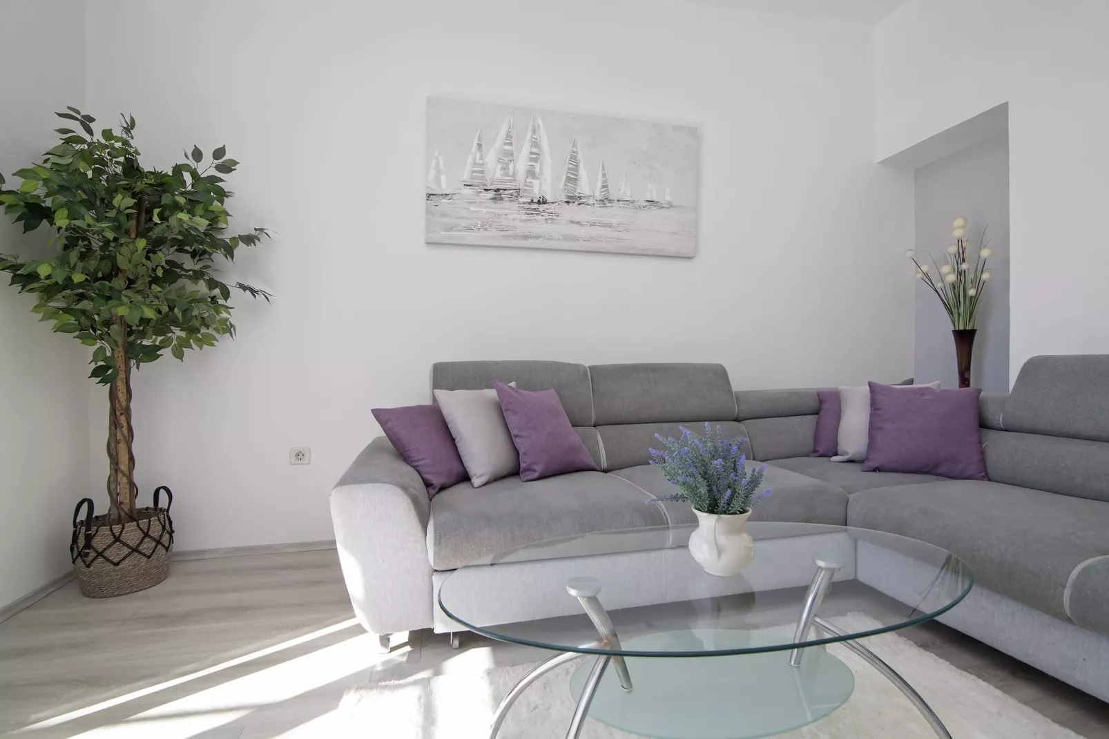 Apartments Isabora - Two-Bedroom Apartment with Terrace and Partial Sea View (Nea)-Living room