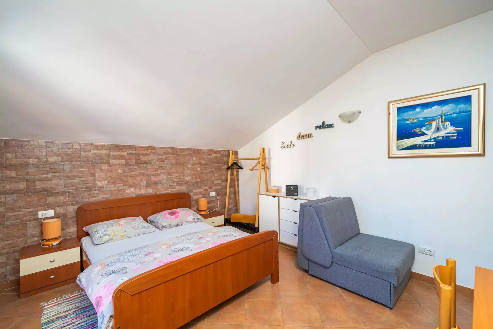Apartments Senjo - Studio Apartment with Balcony and Garden View (Apartman 5)-Chambre