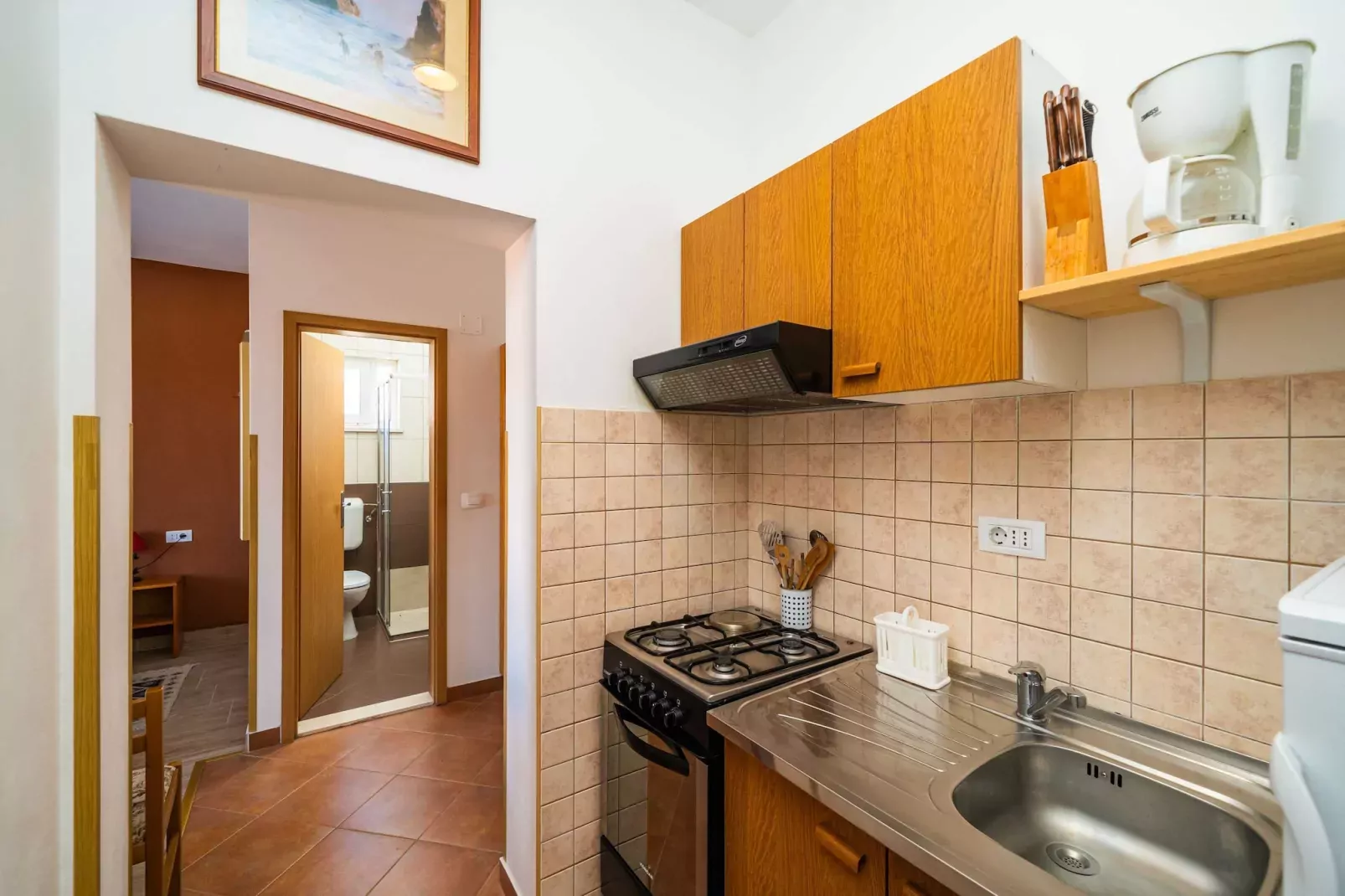 Apartments Senjo - Studio Apartment with Balcony and Sea View (Apartman 2)-Cuisine