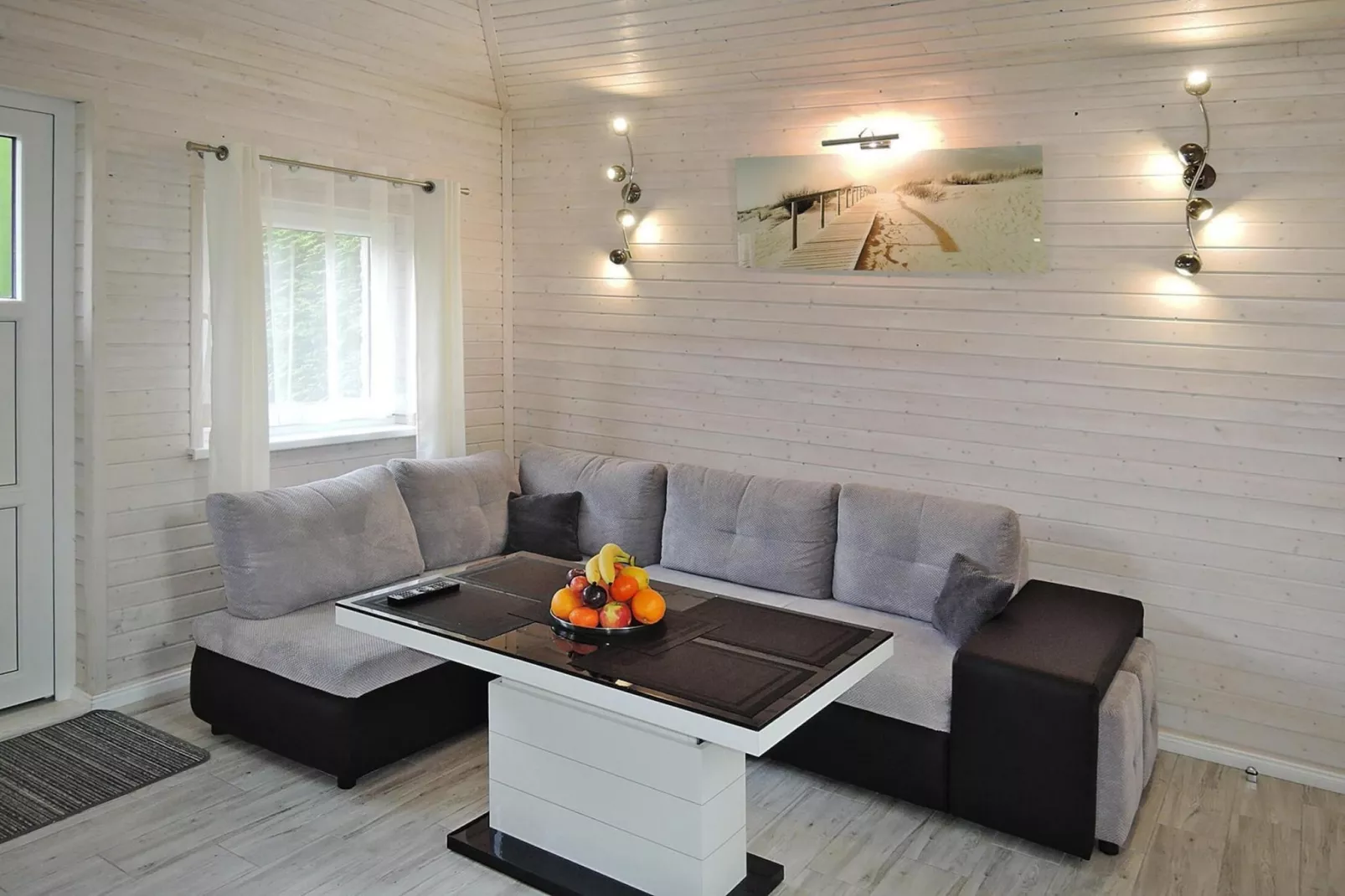 Domek skandynawski z basenem i jacuzzi w Międzywodziu-Living room