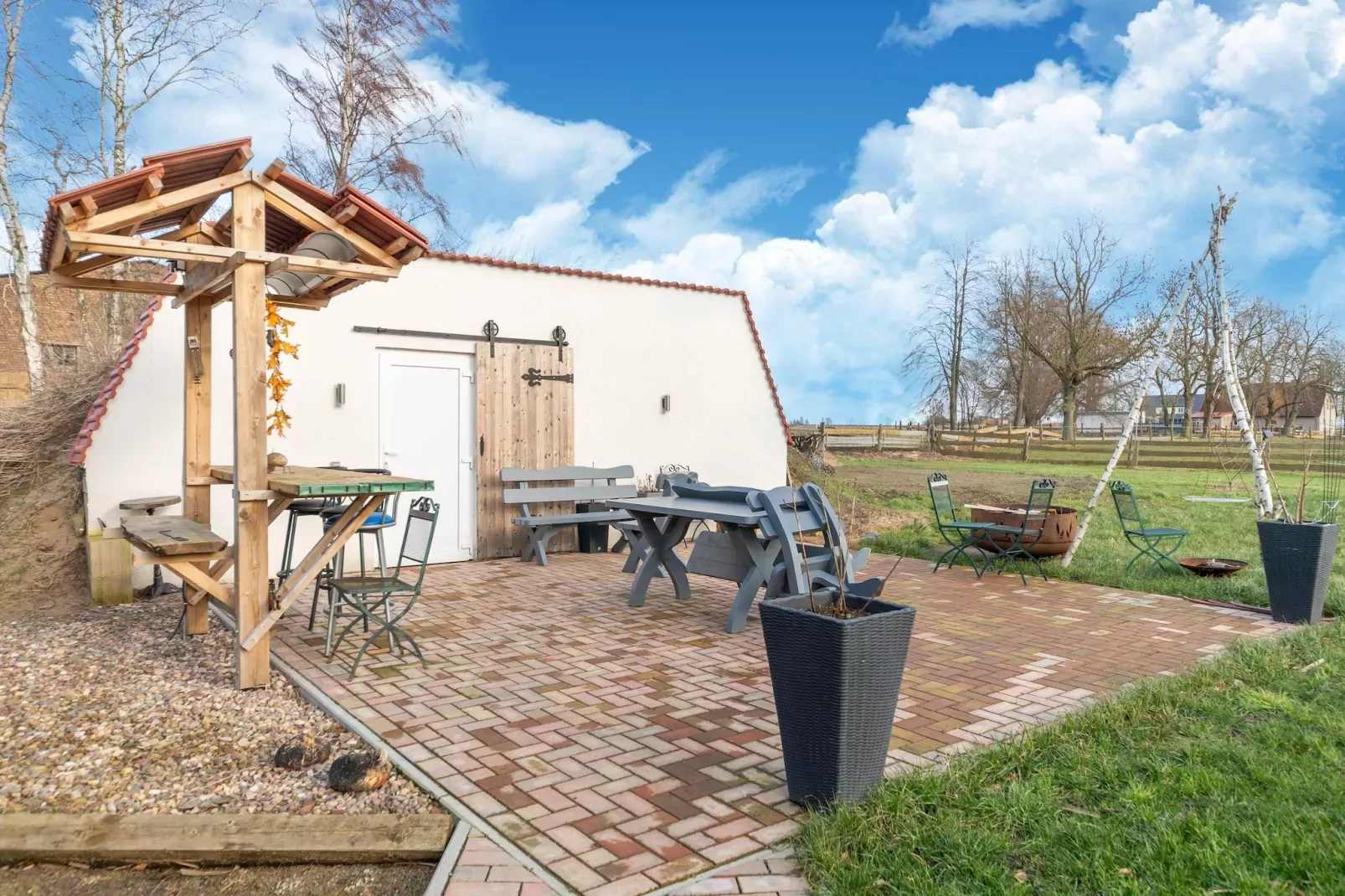 Ferienhaus am Peenebach in Klein Bünzow-Terrace balcony