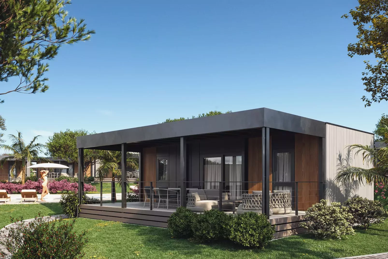 Aminess Sirena Campsite - Mobile home Premium - Novigrad - Istria-Außenbereich Sommer