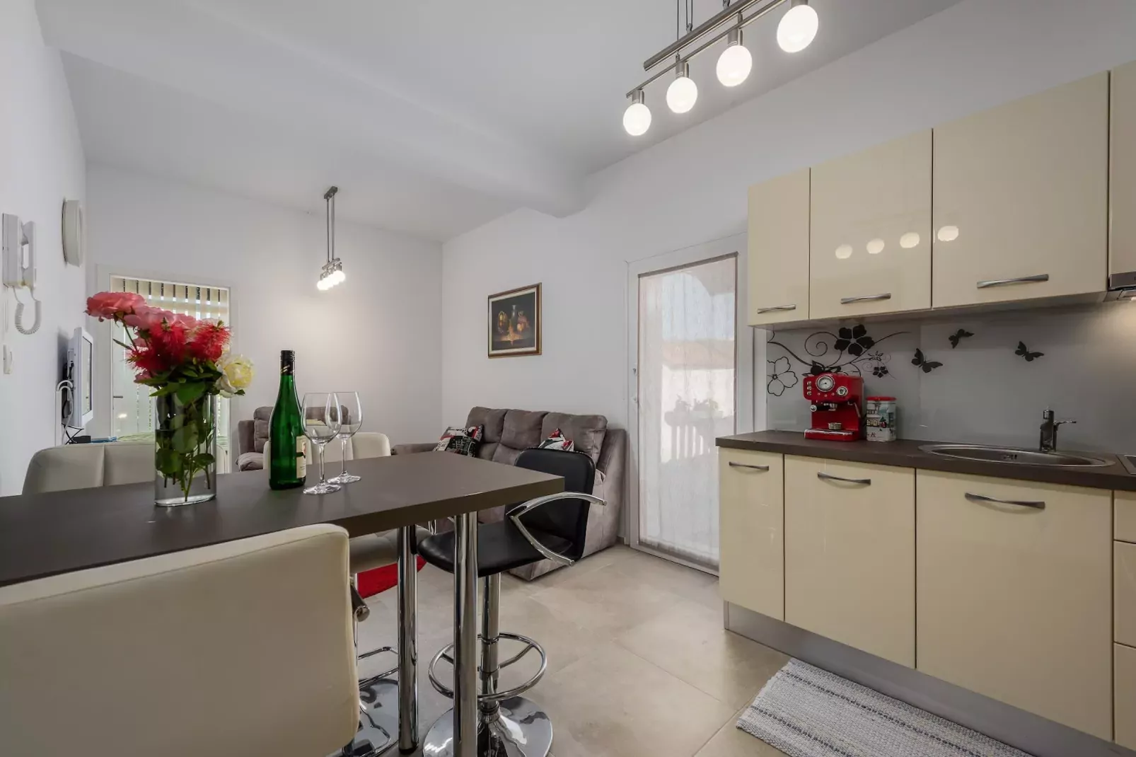 Apartment Vedran with heated pool, near Porec-Living room