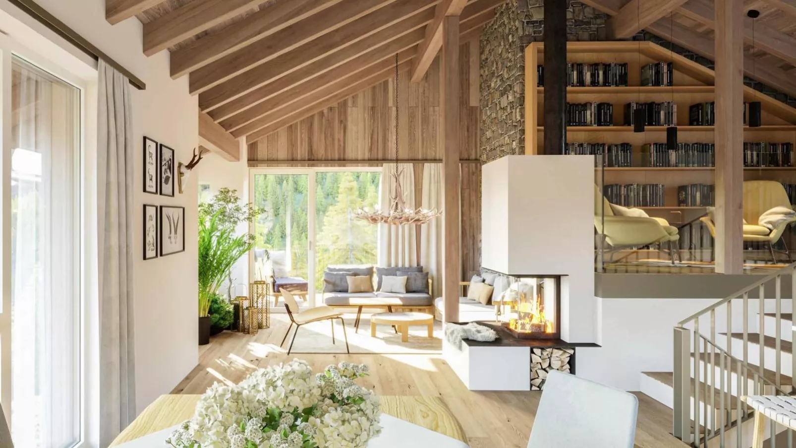 Silas Mountain Chalet-Living room