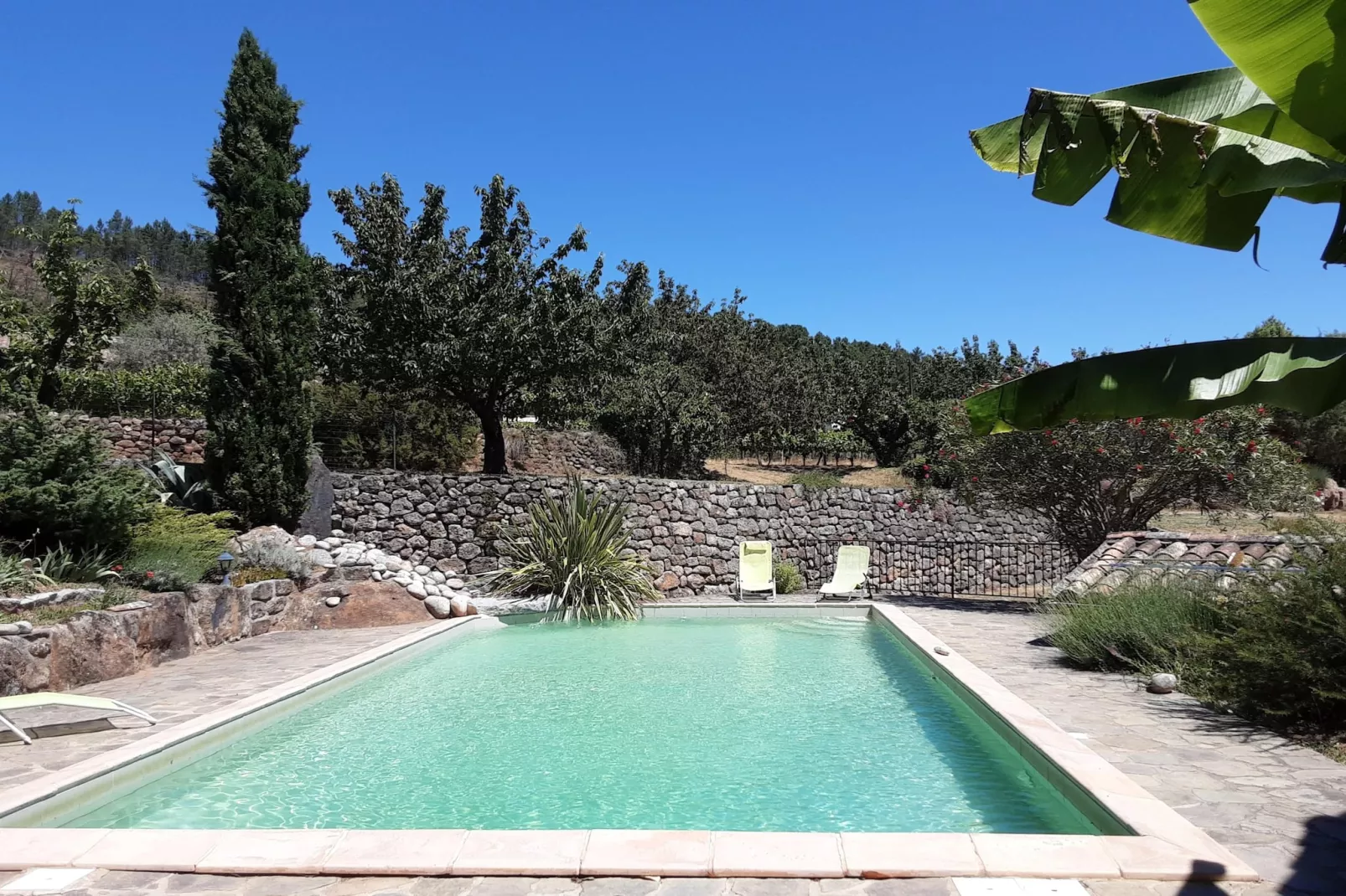 Steinhaus in Chambonas / La Grange-Pool