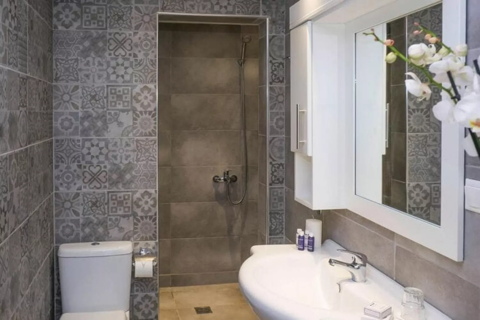 Holiday residence Acrotel Athena Villas, Elia Beach-1-bedroom-apartment ground floor-Salle de bain