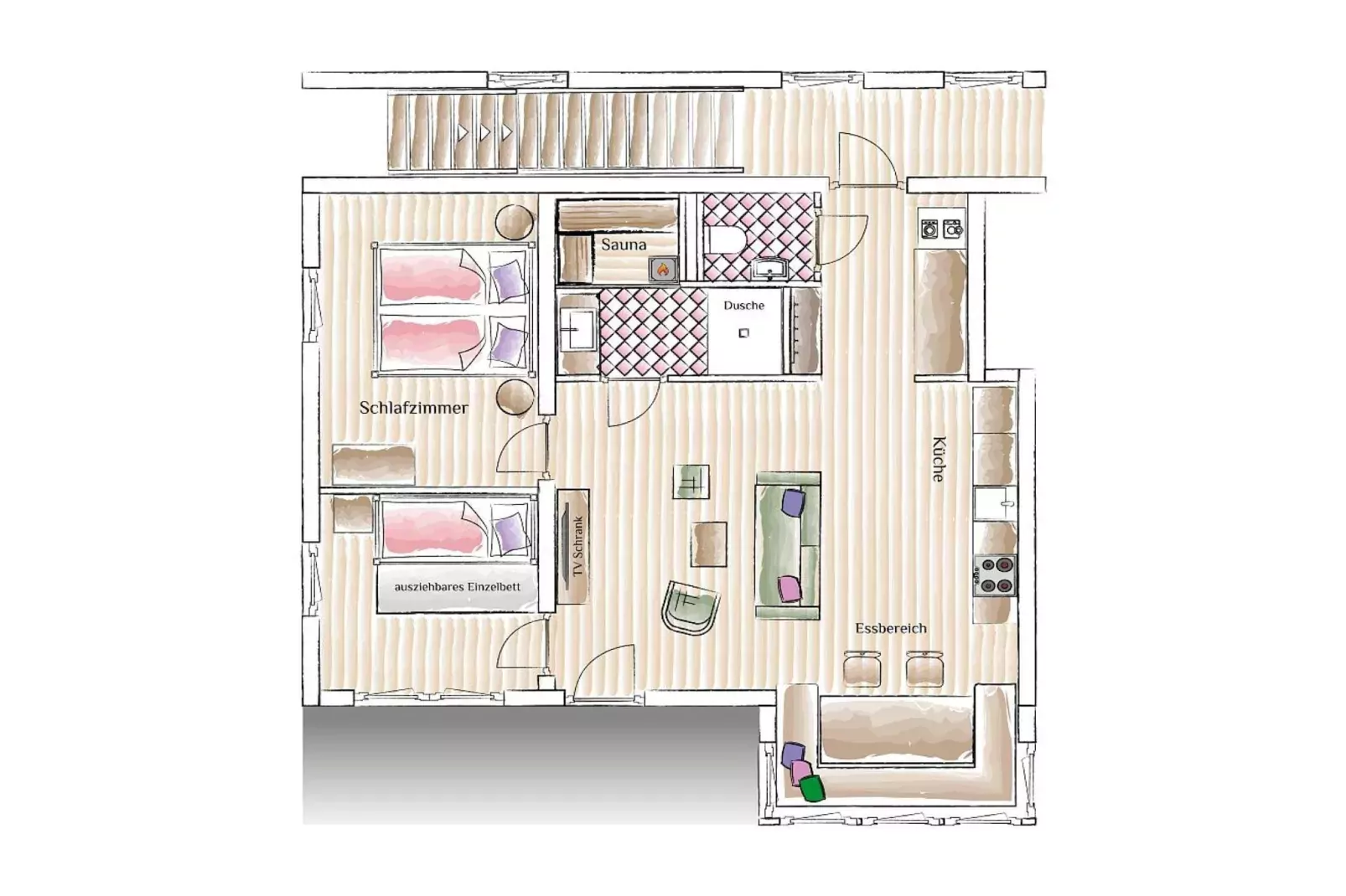 Apartment Harmonika-Grundriss
