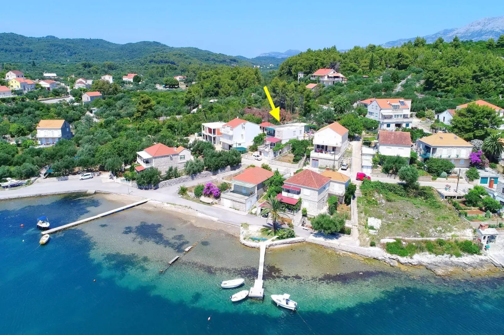 Apartments Radojković Lumbarda -One Bedroom Apartment with Terrace and Partial Sea View(A1)-Areas summer 1km